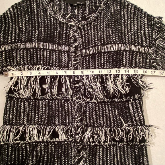 Fate By LFD Boho Fringe Black/White Open Cardigan, Size S - Picture 8 of 12